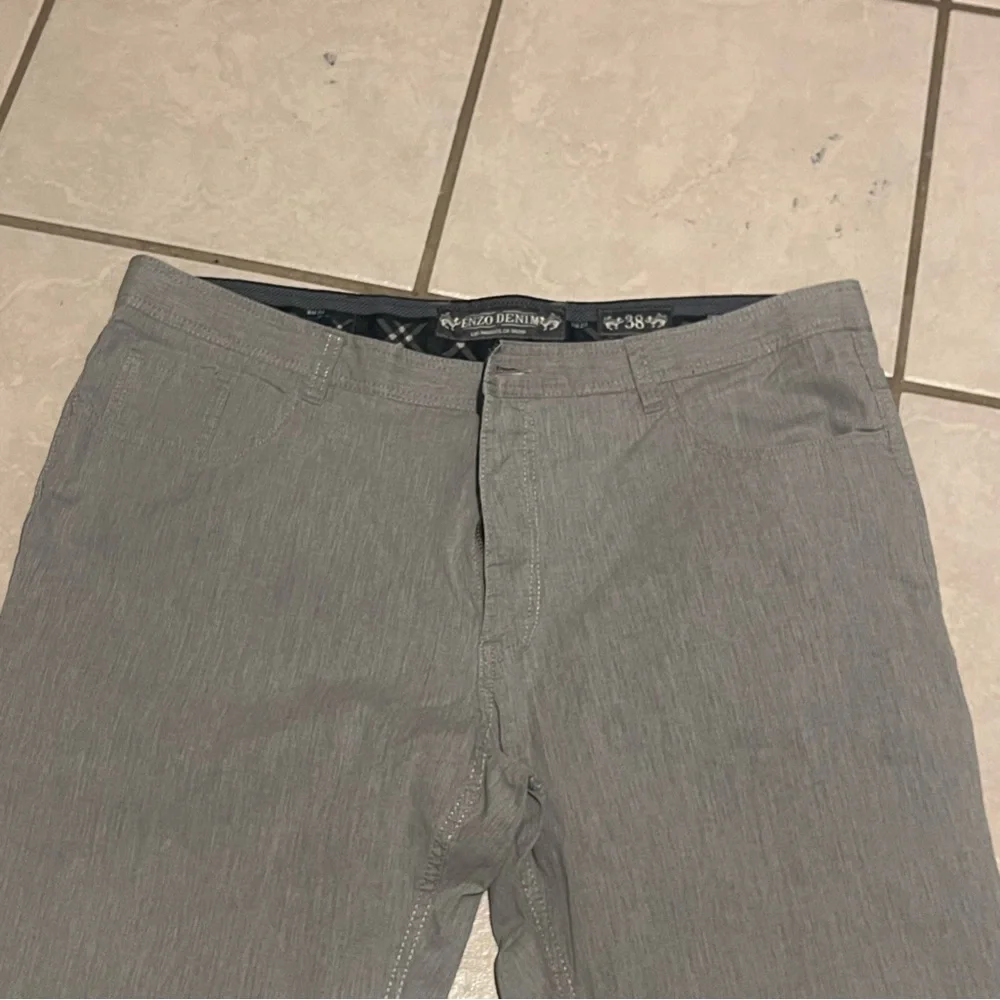 Enzo Casual Men's Gray Dress‎ Pants Size 38x32 -100% Cotton